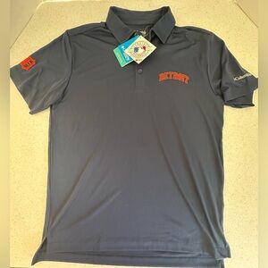 NWT Detroit Tigers MLB Columbia OmniWick Drive Polo Omni-Shade UPF 30 Go…